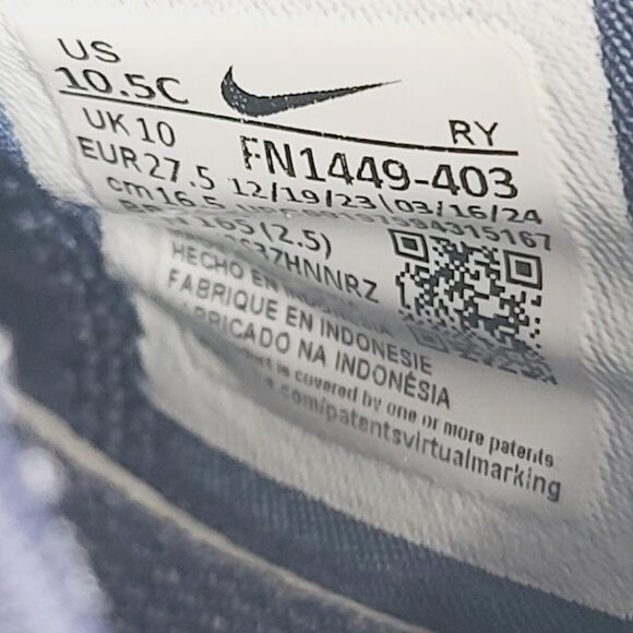 Nike Flex Runner 3 Girls' Midnight Navy White Preschool Running Shoes Size 10.5C - Picture 6 of 6